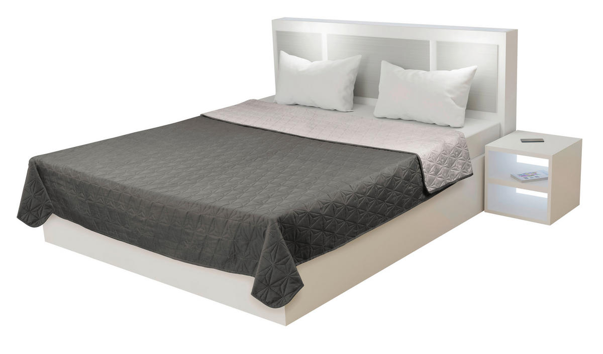 Tagesdecke Tagesdecke-Single 160x220 uni - anthrazit/silber (160,00/220,00cm) - Sensation