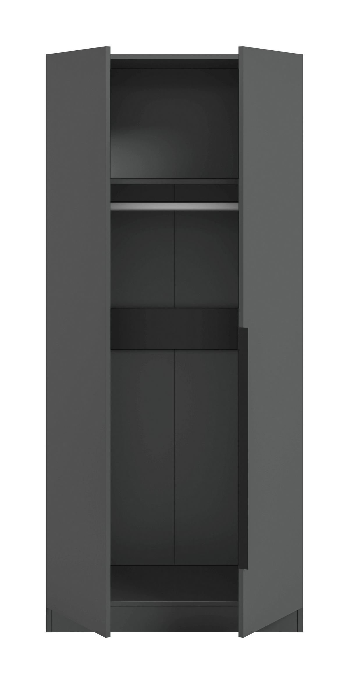 Kleiderschrank KOPENHAGEN anthrazit B/H/T: ca. 80x181x52 cm KOPENHAGEN - anthrazit (80,00/181,00/52,00cm) - xonox.home