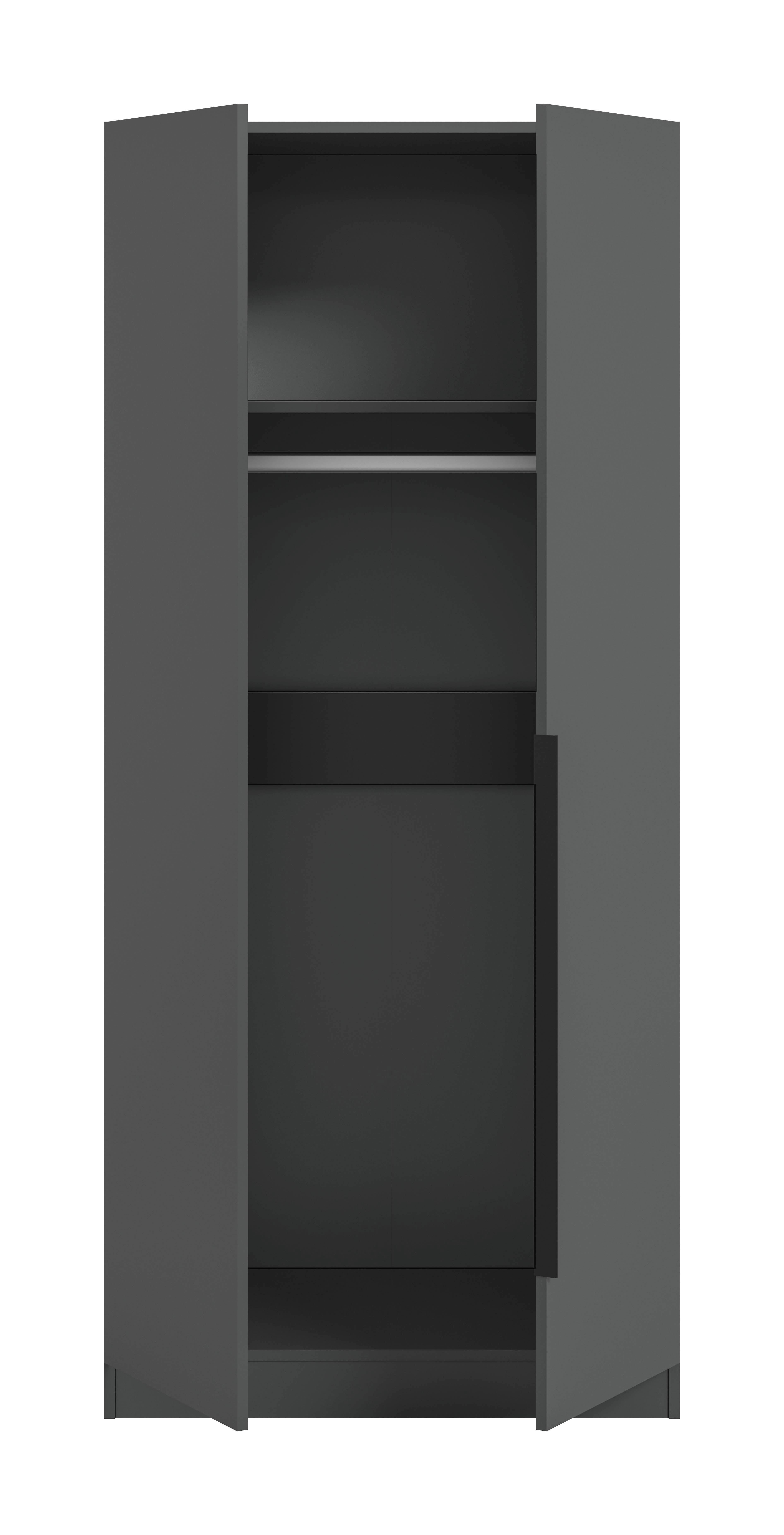 Thumbnail - Kleiderschrank KOPENHAGEN anthrazit B/H/T: ca. 80x181x52 cm