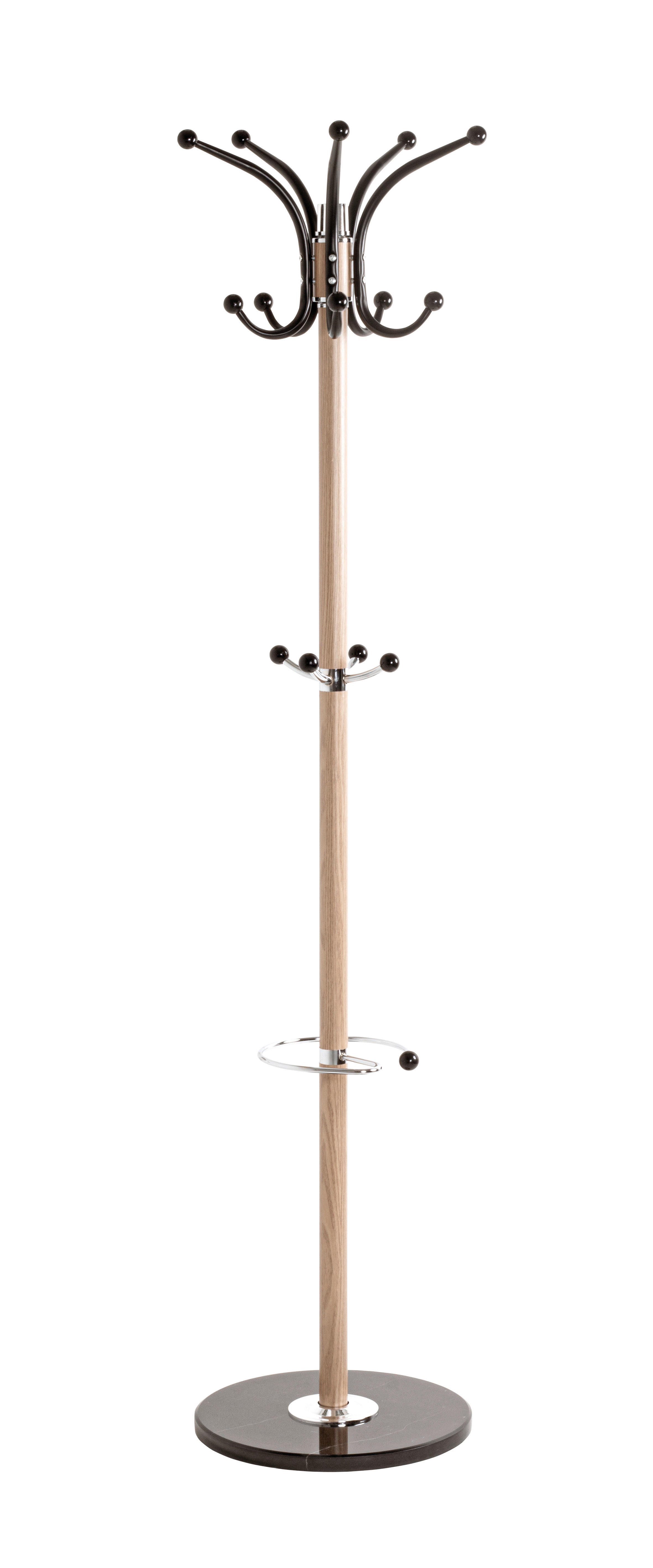 Garderobenständer  Eiche Nachbildung schwarz H/D: ca. 171x37 cm Mucki_Garderobenständer 88492 - Eiche/schwarz (37,00/171,00cm)