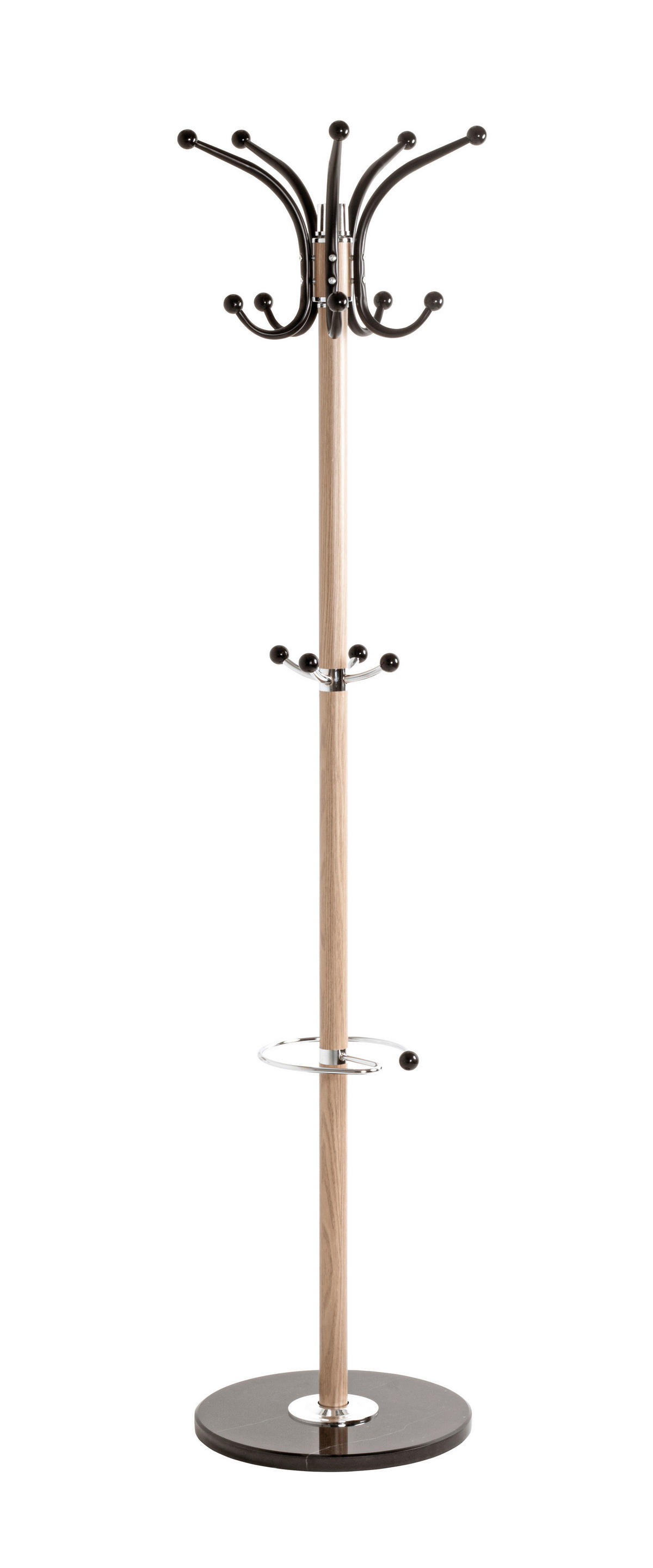 Garderobenständer  Eiche Nachbildung schwarz H/D: ca. 171x37 cm Mucki_Garderobenständer 88492 - Eiche/schwarz (37,00/171,00cm)