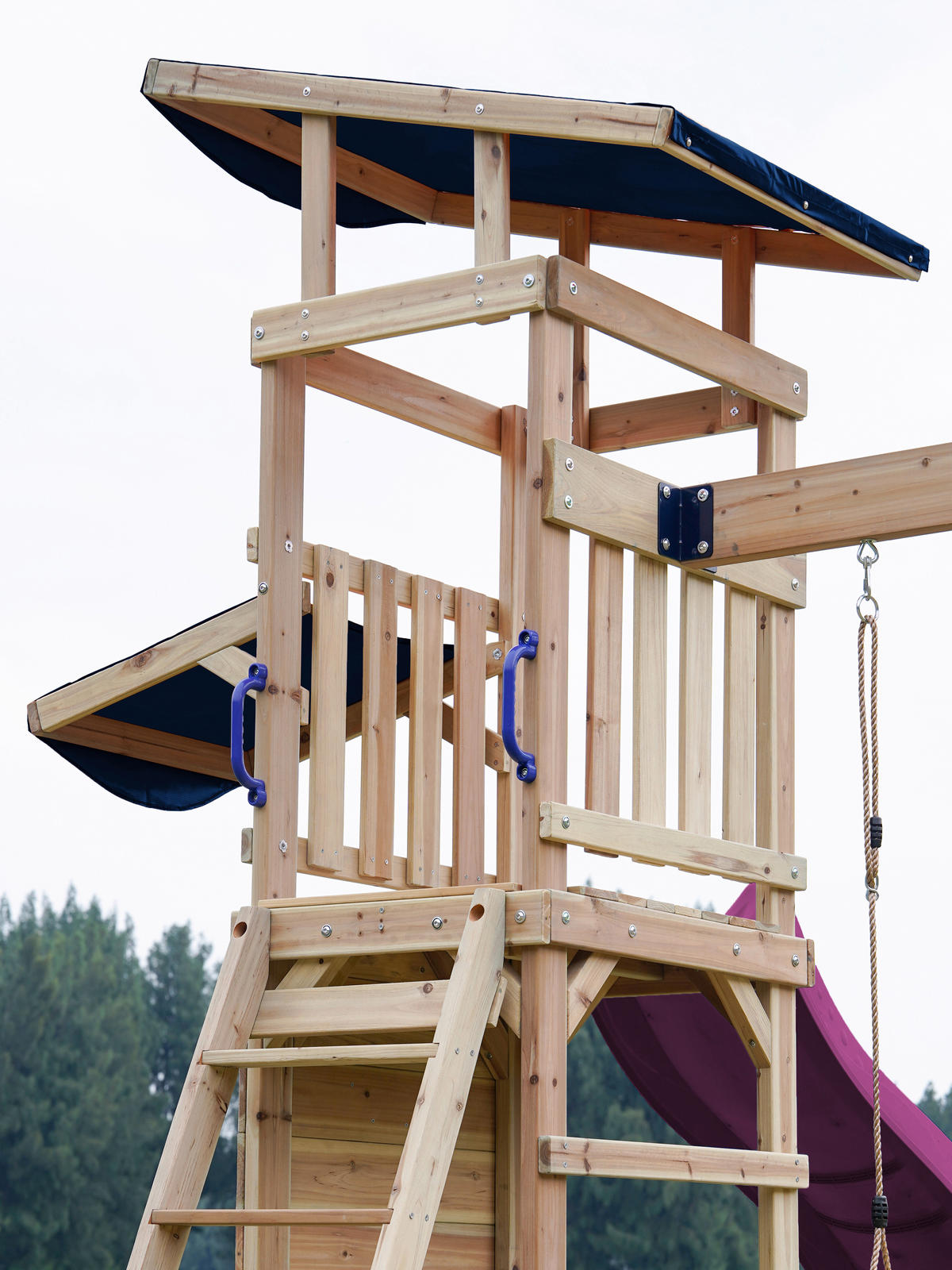AXI Spielturm Malik braun B/H/L: ca. 345x270x336 cm Malik - lila/braun (336,00/345,00/270,00cm) - AXI