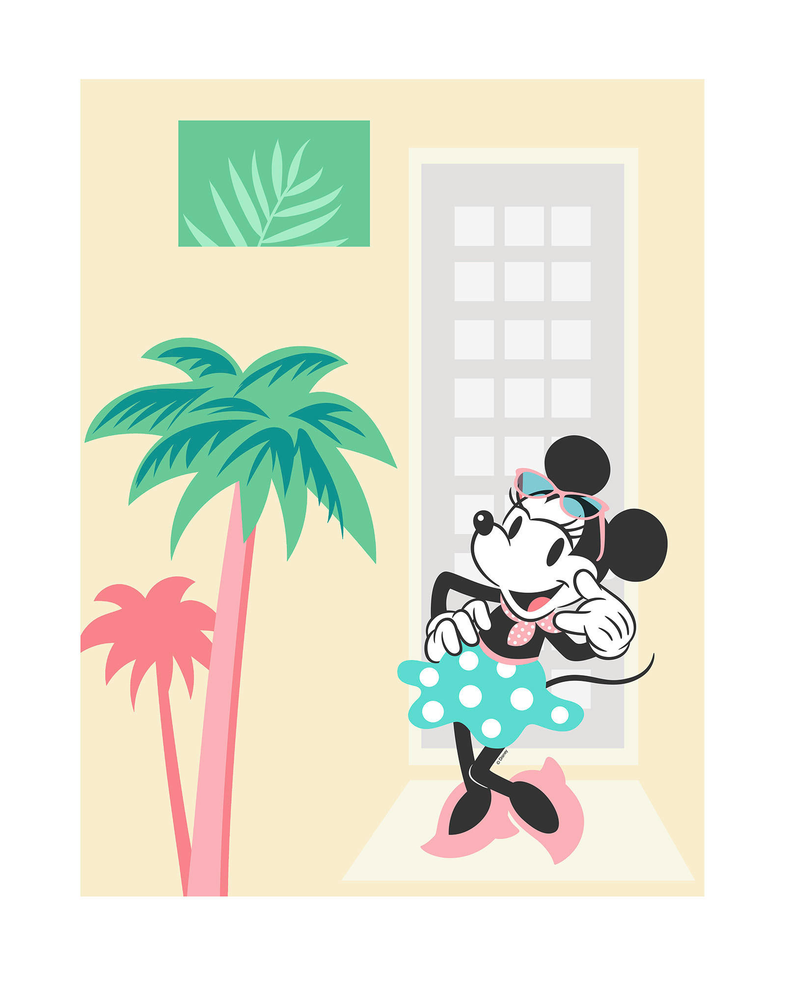 Komar Poster Minnie Mouse Palms Disney B/L: ca. 40x50 cm günstig online kaufen