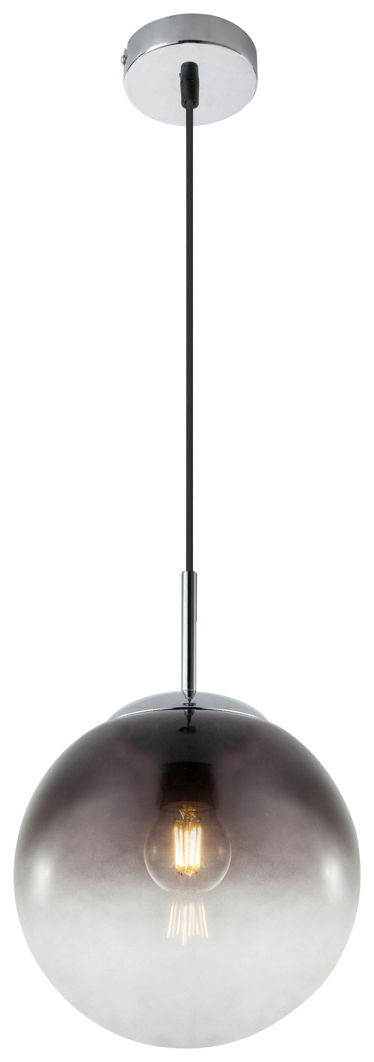 GLOBO Pendelleuchte 15861 Rauchglas Chrom H/D: ca. 120x20 cm E27 1 Brennstellen Pendelleuchte_Varus chrom/rauch - (20,00/120,00cm) - GLOBO