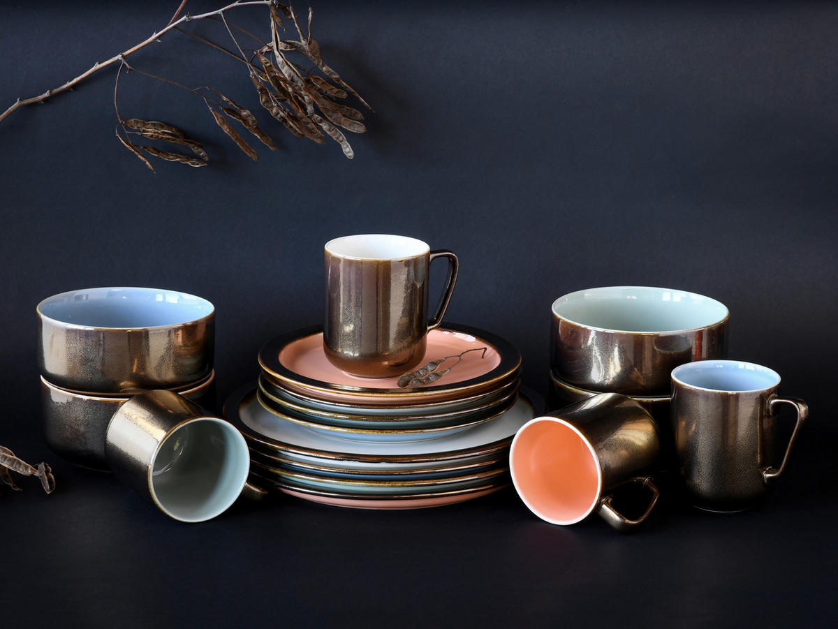 CreaTable Kombiservice RUSTIKAL - Collection multicolor Steingut 16 tlg. RUSTIKAL - Collection - multicolor - CreaTable