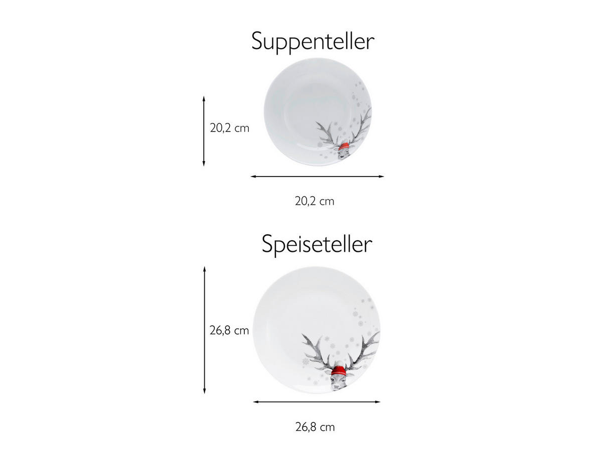 CreaTable Tafelservice Luna Hirsch Luna Hirsch - multicolor - CreaTable