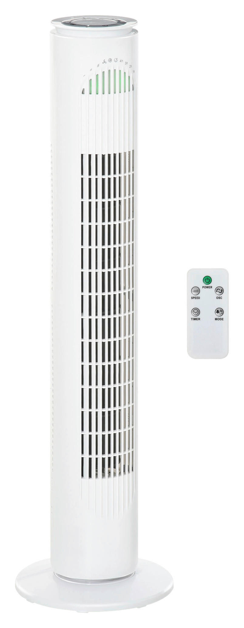 HOMCOM Ventilator weiß Edelstahl Polypropylen Kunststoff B/H/L: ca. 22x22x77 cm Turmventilator - weiß (77,00/22,00/22,00cm) - HOMCOM