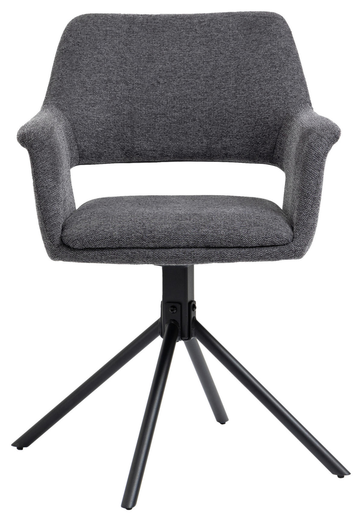 Stuhl ELEONORE 2er-Set grau schwarz Webstoff B/H/T: ca. 57x84x61 cm ELEONORE 2er-Set - schwarz/grau (57,00/84,00/61,00cm) - byLIVING