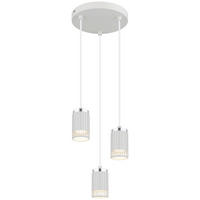 GLOBO Pendelleuchte weiß Metall Aluminium H/D: ca. 115,5x21 cm GU10 3 Brennstellen Korben - weiß (21,00/115,50cm) - GLOBO