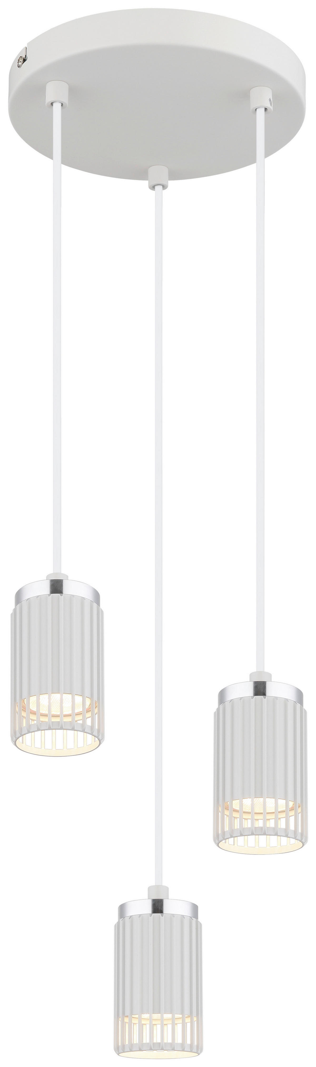 GLOBO Pendelleuchte weiß Metall Aluminium H/D: ca. 115,5x21 cm GU10 3 Brennstellen Korben - weiß (21,00/115,50cm) - GLOBO