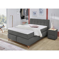 Boxspringbett  dunkelgrau Feinstruktur Liegefläche B/L: ca. 140x200 cm Nicola_Boxspringbett - dunkelgrau (155,00/104,00/224,00cm)