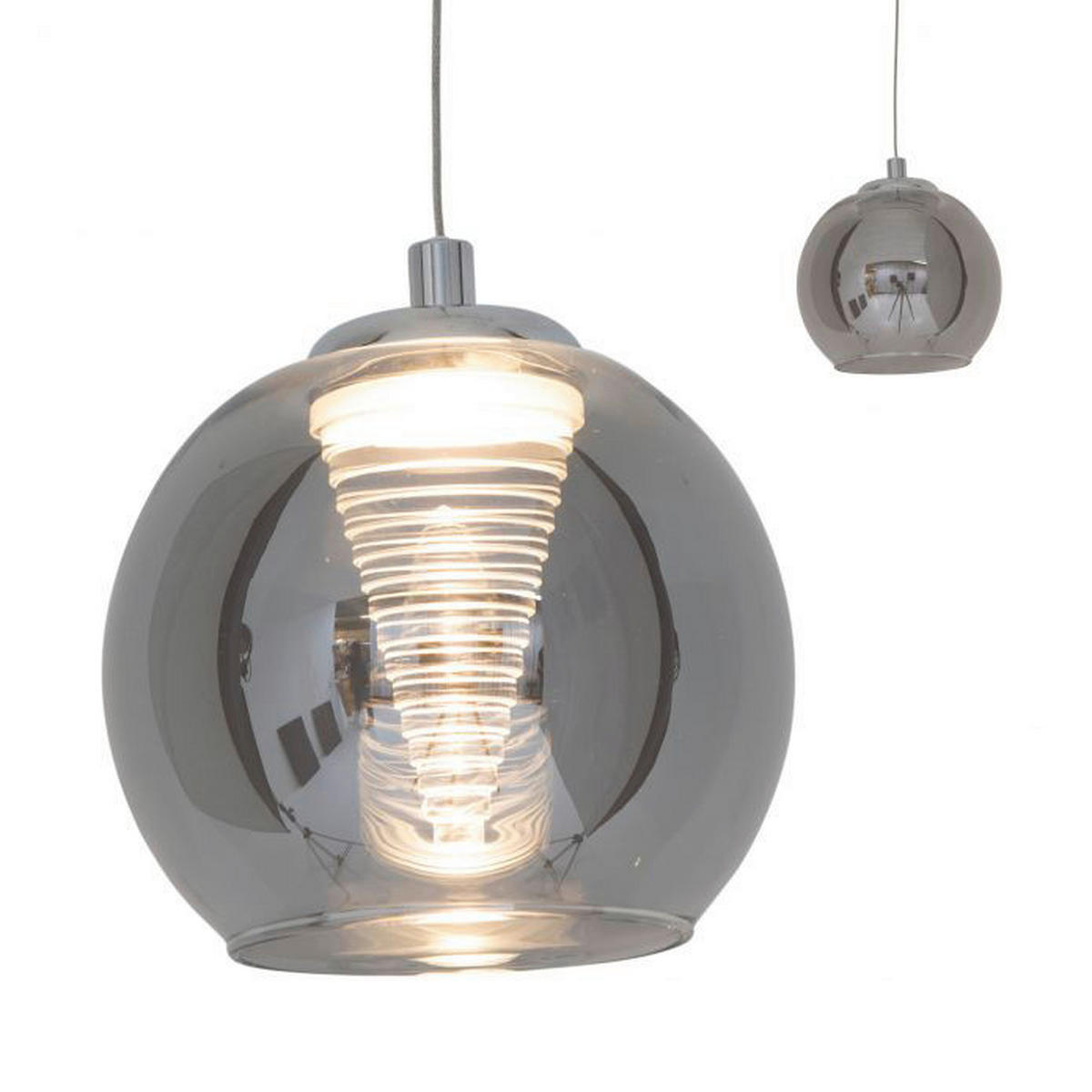 Näve Leuchten LED Pendelleuchte NV6104197 anthrazit klar Metall Glas B/H/T/D: ca. 14,5x12,2x14,5x14,5 cm null 1 Brennstellen Vaso - klar/anthrazit (14,50/12,20/14,50cm) - Näve Leuchten