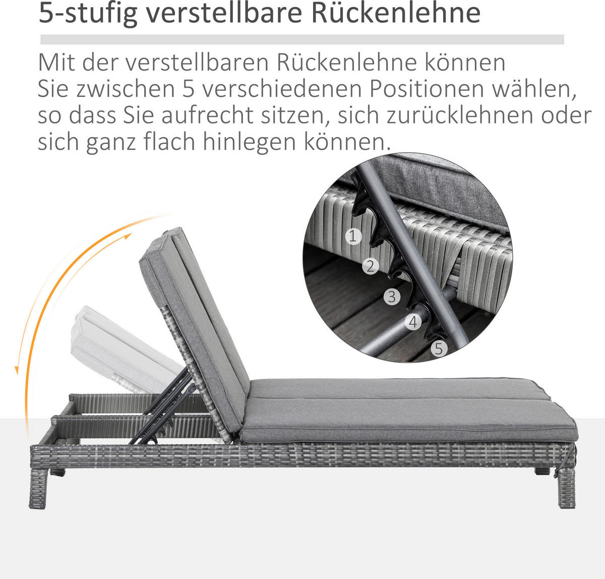 Outsunny Doppelliege grau Metall B/H/L: ca. 120x28x195 cm Doppelliege - grau (195,00/120,00/28,00cm) - Outsunny