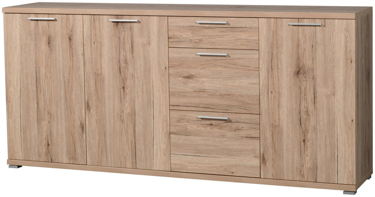 Sideboard 3202-177 Eiche San-Remo Nachbildung B/H/T: ca. 192x88x40 cm 3202-177 - Eiche (192,00/88,00/40,00cm) - Germania