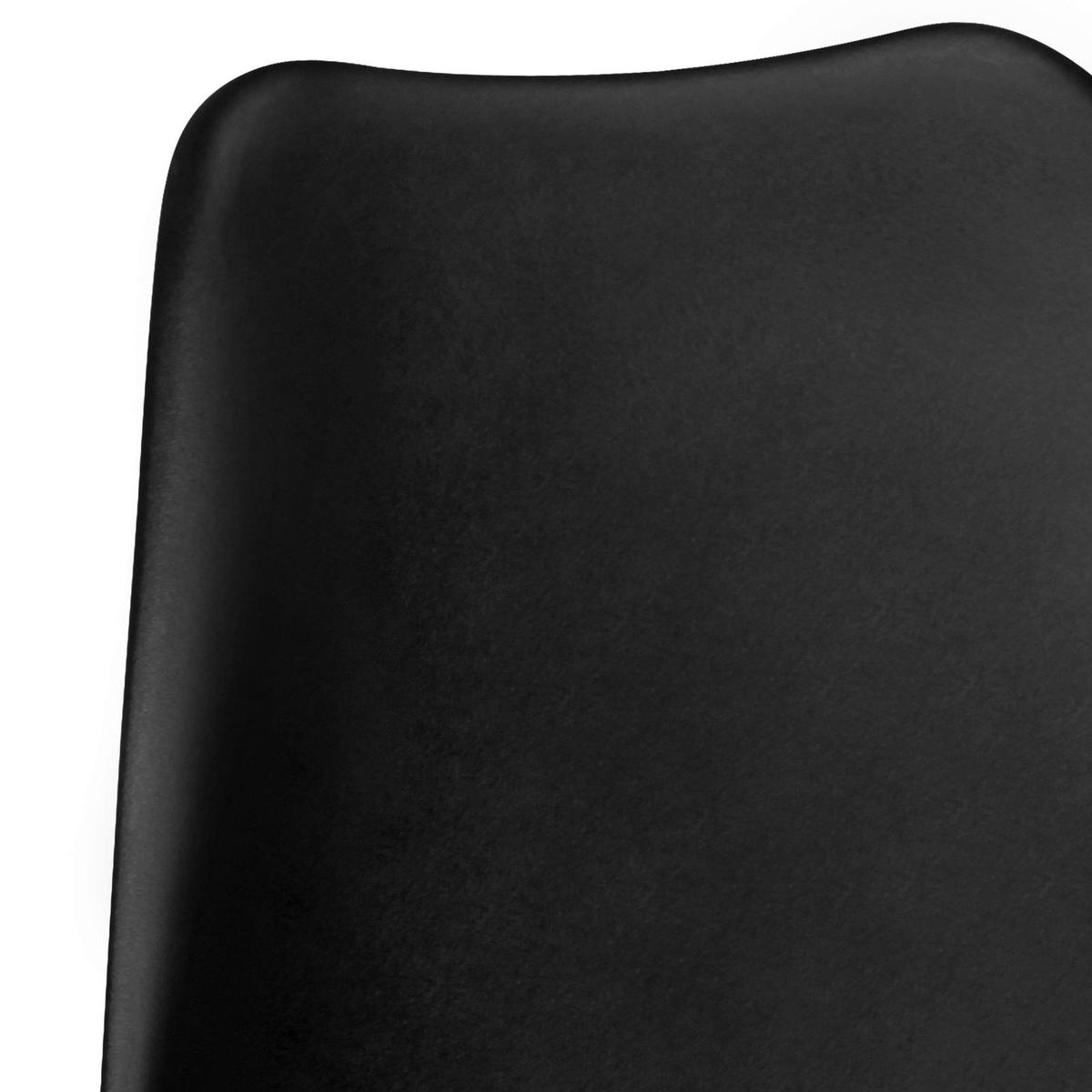 Stuhl 2er-Set schwarz schwarz schwarz Kunststoff Kunstleder Echtholz B/H/T: ca. 49x87x52 cm 2er-Set - schwarz (49,00/87,00/52,00cm) - Wohnling