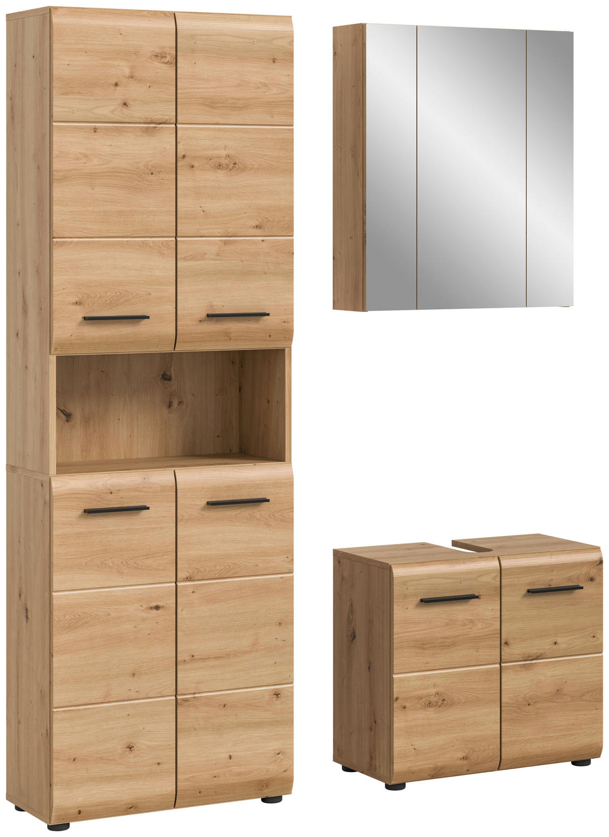 Badezimmer-Set Ice Artisan Oak Nachbildung B/H/T: ca. 135x185x30 cm Ice - (135,00/185,00/30,00cm) - xonox.home