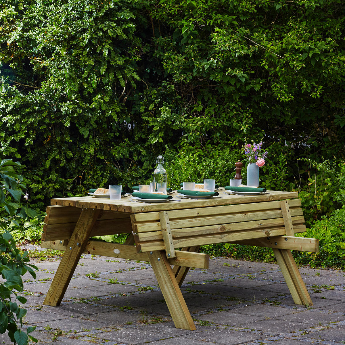 AXI Picknicktisch Julie natur Holz B/H/T: ca. 154x74x177 cm Julie - natur (154,00/74,00/177,00cm) - AXI