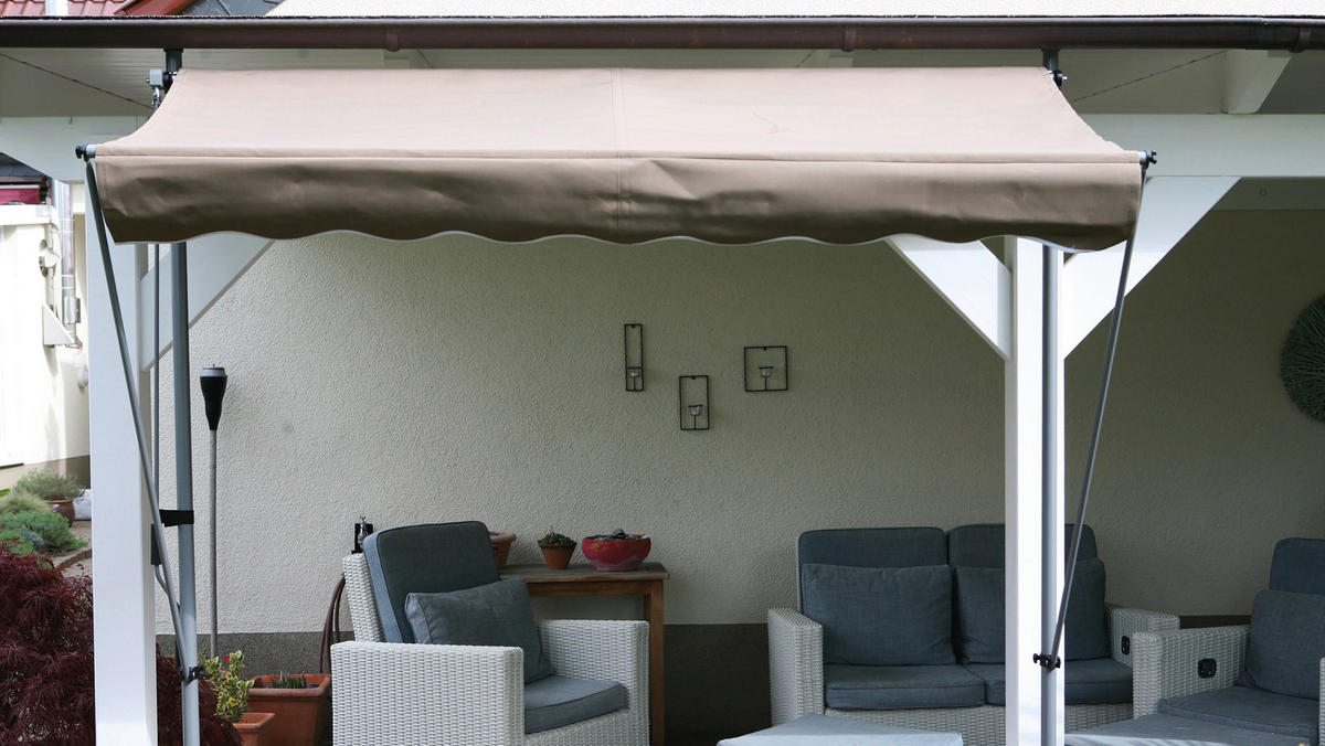 Klemm-Markise Ontario taupe B/L: ca. 205x130 cm Ontario - taupe (205,00/130,00cm) - Grasekamp