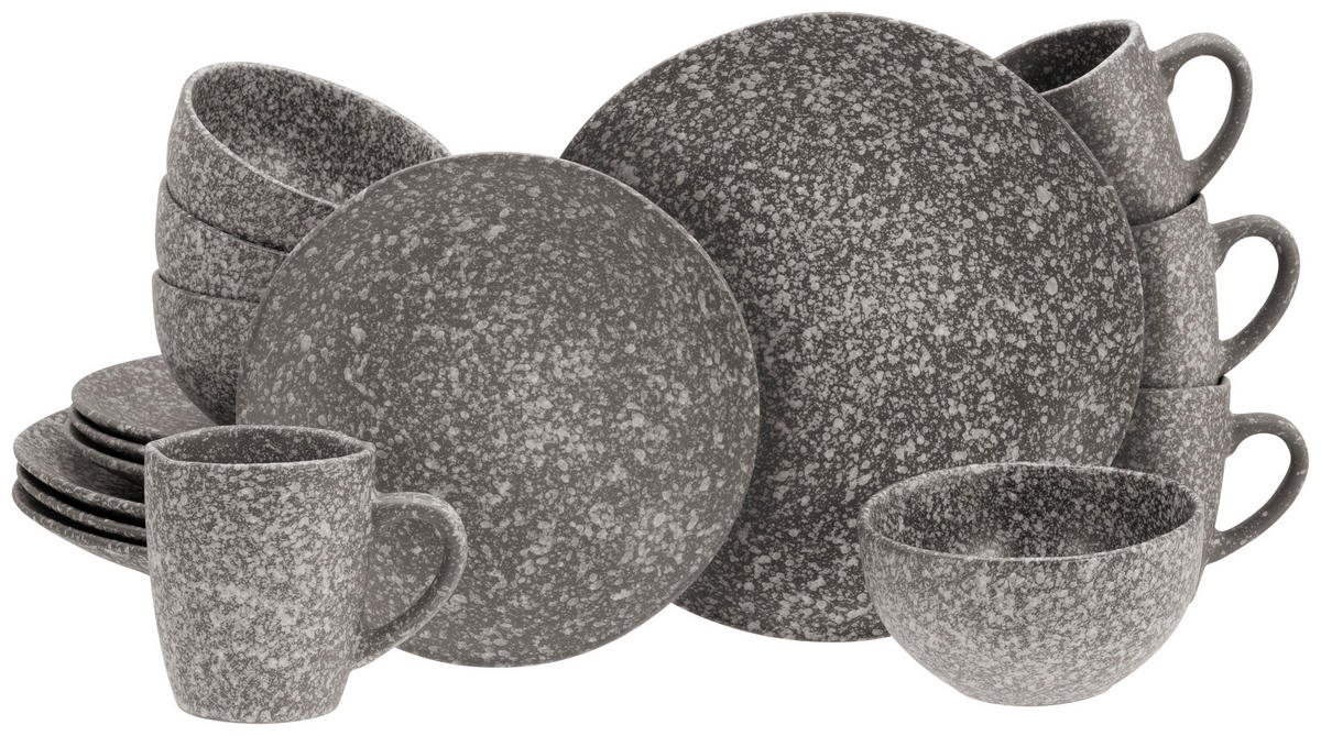 CreaTable Kombiservice GRANIT granit Steinzeug 16 tlg. GRANIT - granit - CreaTable