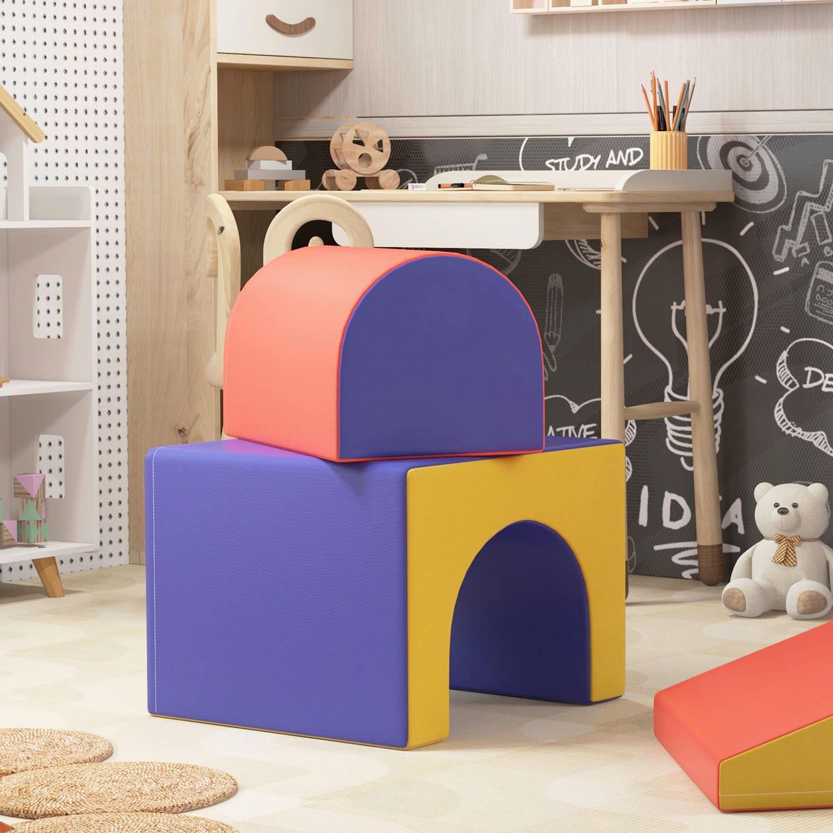 HOMCOM Bausteinset B/H/L: ca. 50x39x150 cm Bausteinset - multicolor (150,00/50,00/39,00cm) - HOMCOM