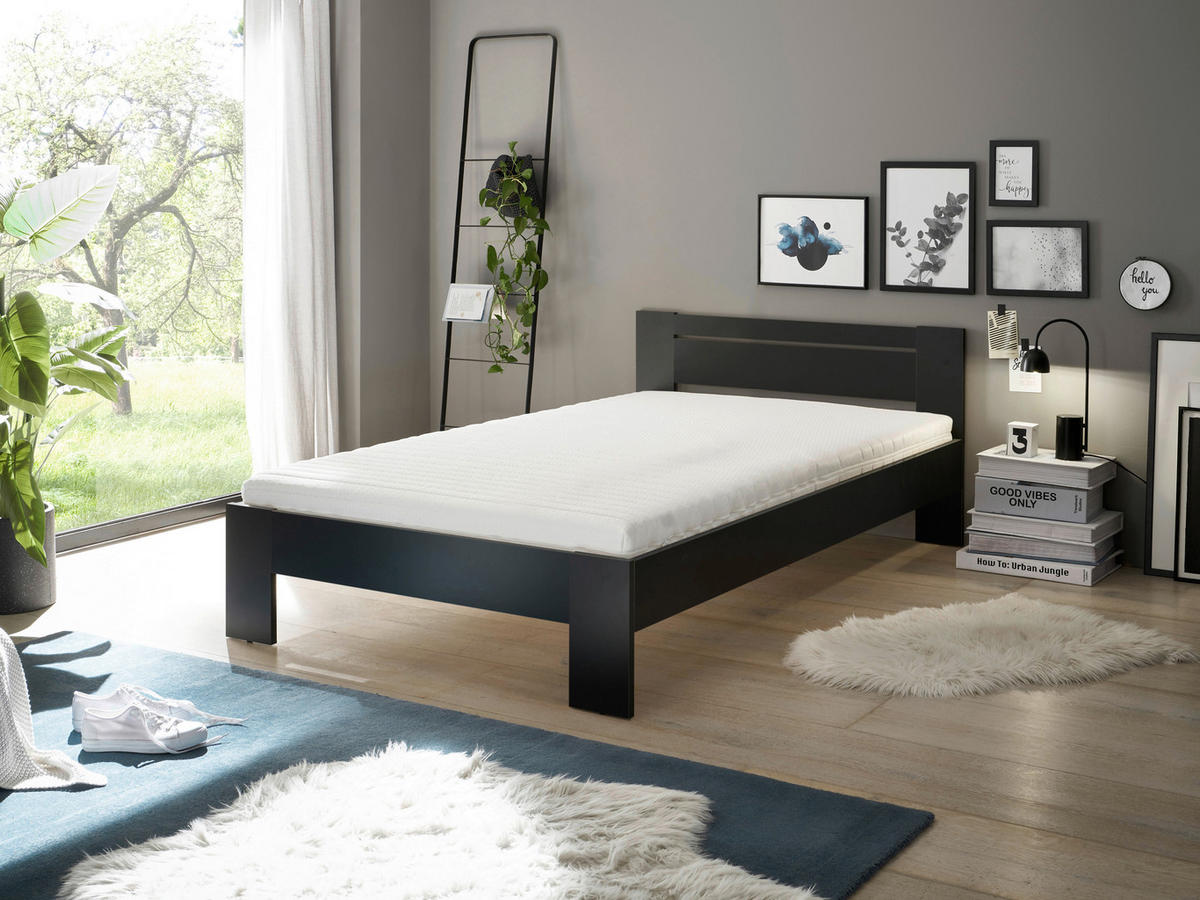 Futonbett Cannes schwarz Liegefläche B/L: ca. 120x200 cm Cannes - schwarz (125,00/71,00/204,00cm)