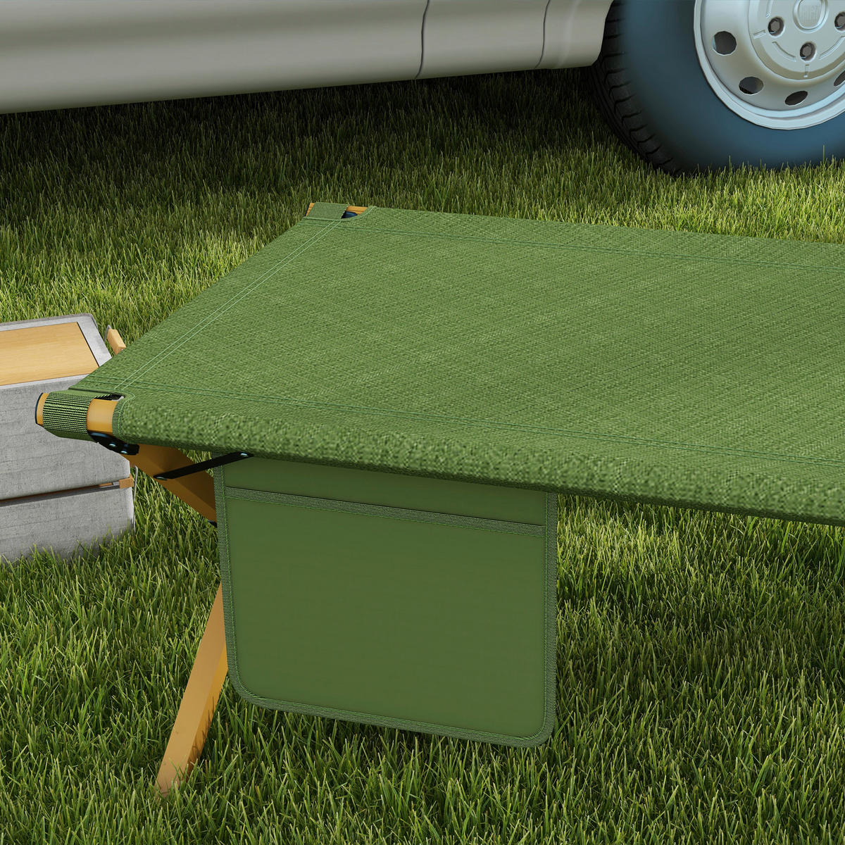 Outsunny Sonnenliege dunkelgrün Nylon B/H/L: ca. 64x45x196 cm Sonnenliege - dunkelgrün (196,00/64,00/45,00cm) - Outsunny
