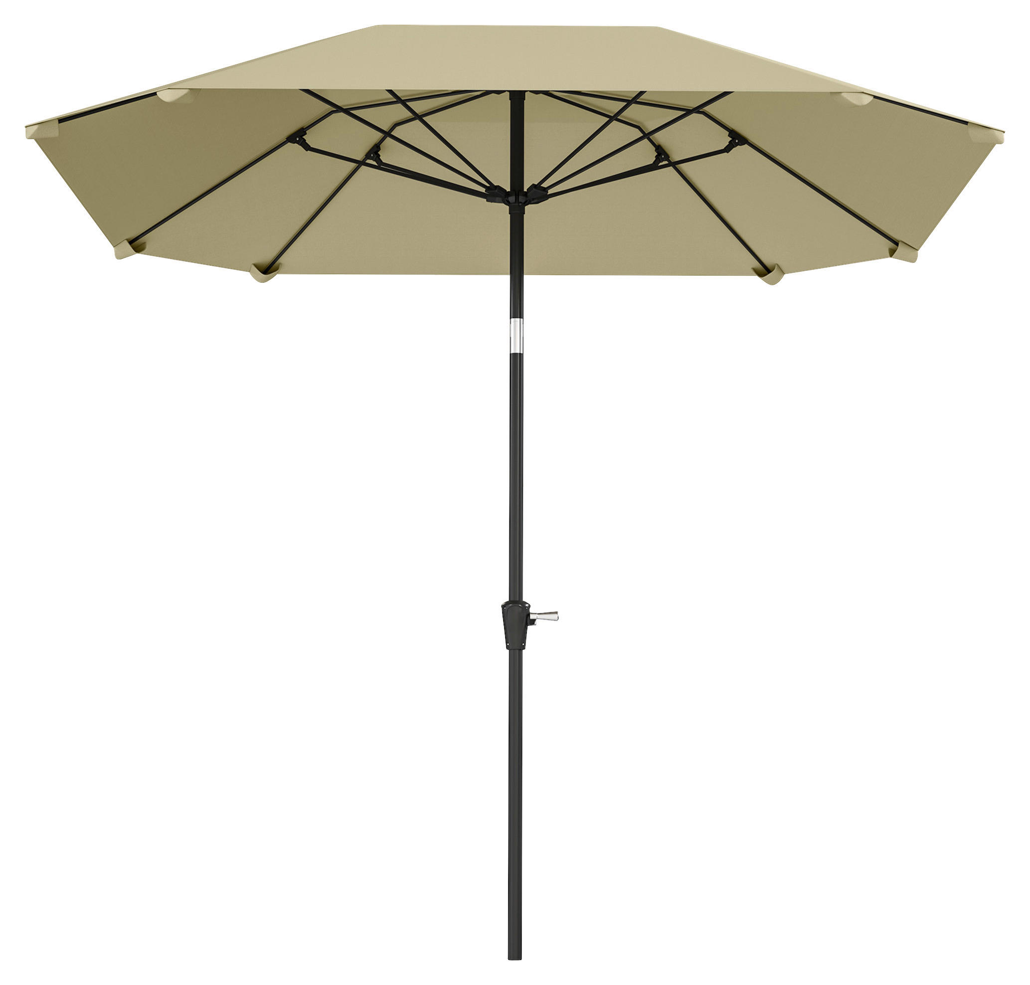 Outsunny Sonnenschirm beige Aluminium B/H/L: ca. 233x240x233 cm Sonnenschirm - beige (233,00/233,00/240,00cm) - Outsunny