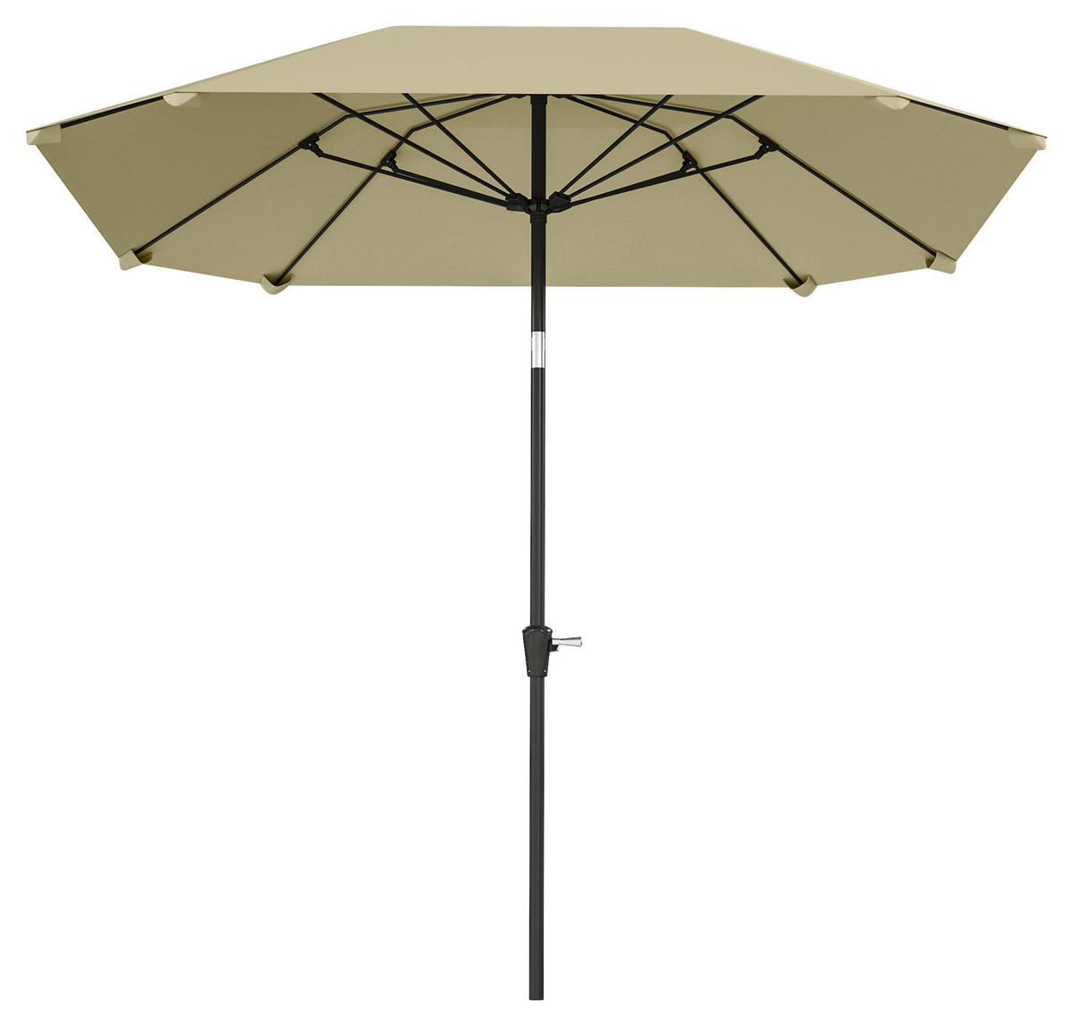 Outsunny Sonnenschirm beige Aluminium B/H/L: ca. 233x240x233 cm Sonnenschirm - beige (233,00/233,00/240,00cm) - Outsunny