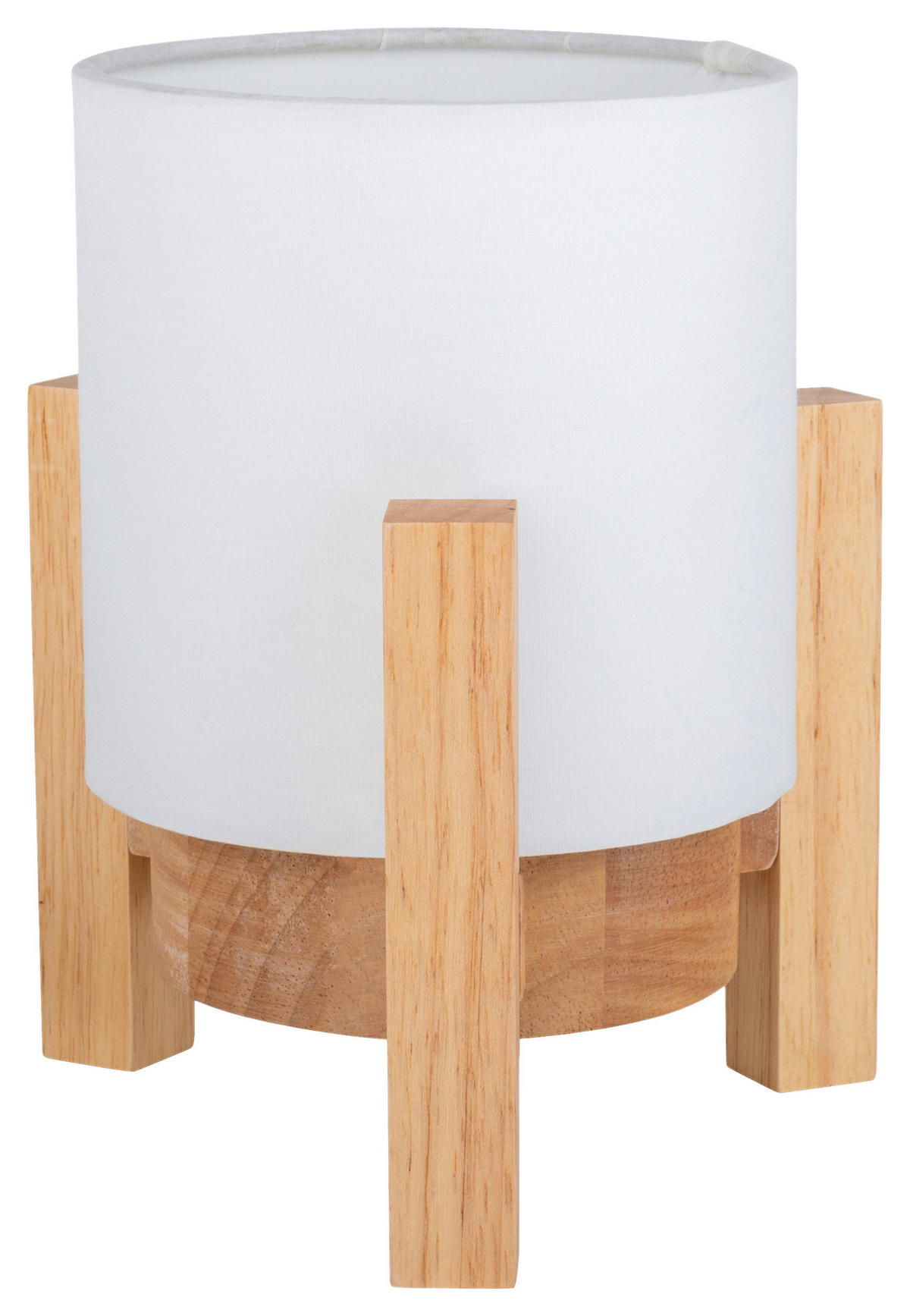 Näve Leuchten Tischleuchte 5305023 weiß Textil Holz B/H/T: ca. 16,2x19x16,2 cm null 1 Brennstellen Madita - weiß (16,20/19,00/16,20cm) - Näve Leuchten