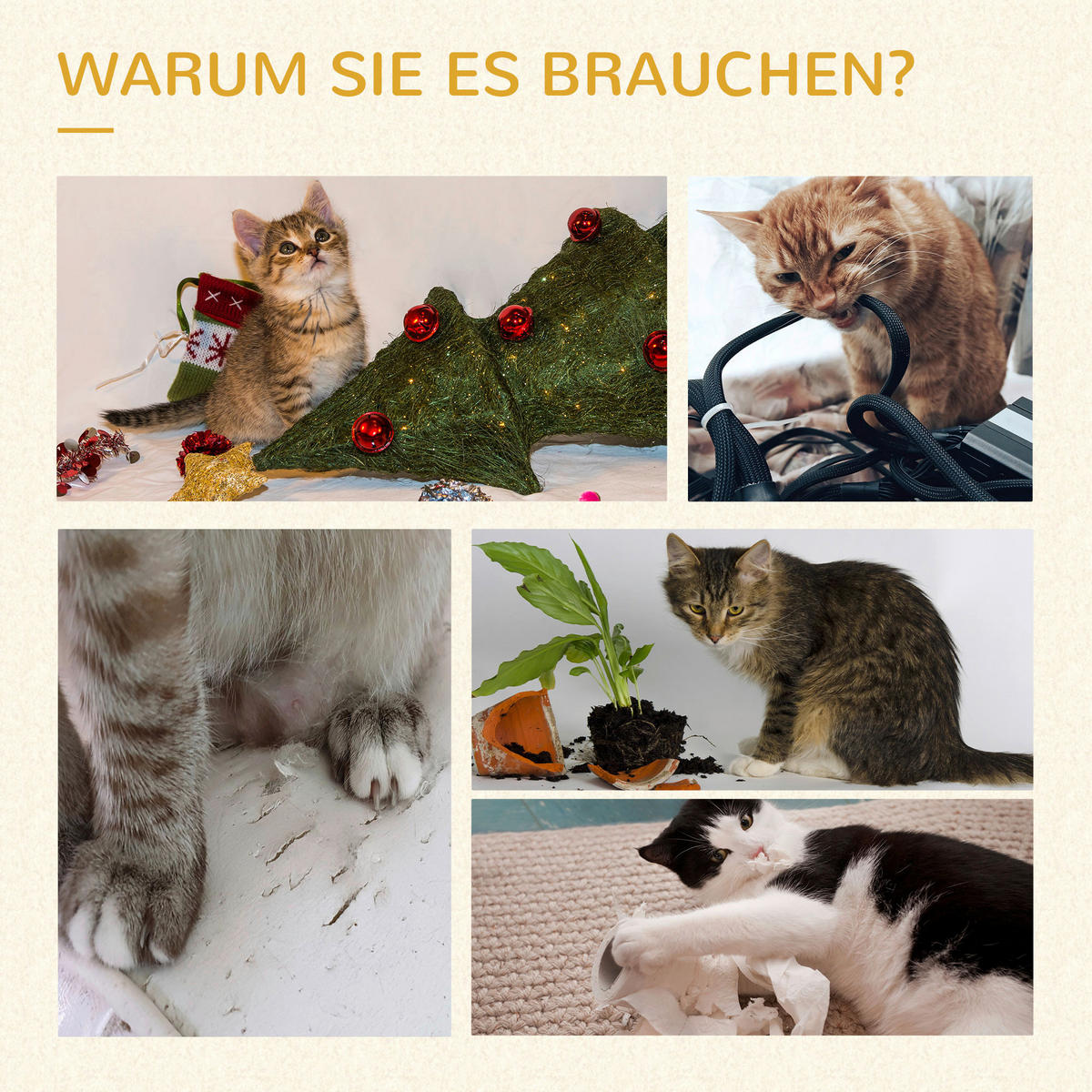 PawHut Kratzbaum weiß Edelstahl B/H/L: ca. 44,5x60x109 cm Kratzbaum - weiß/grau (109,00/44,50/60,00cm) - PawHut