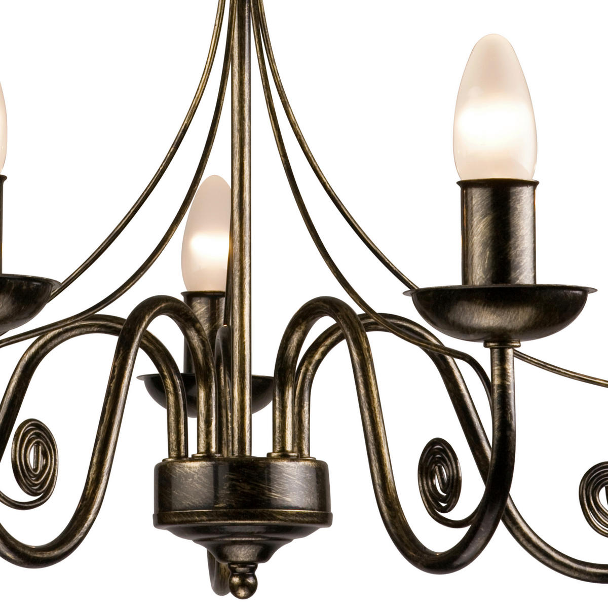 Lamkur Pendelleuchte DONATO 22468 schwarz Stahl H/L: ca. 72x57 cm E27 5 Brennstellen Donato - schwarz (57,00cm) - Lamkur