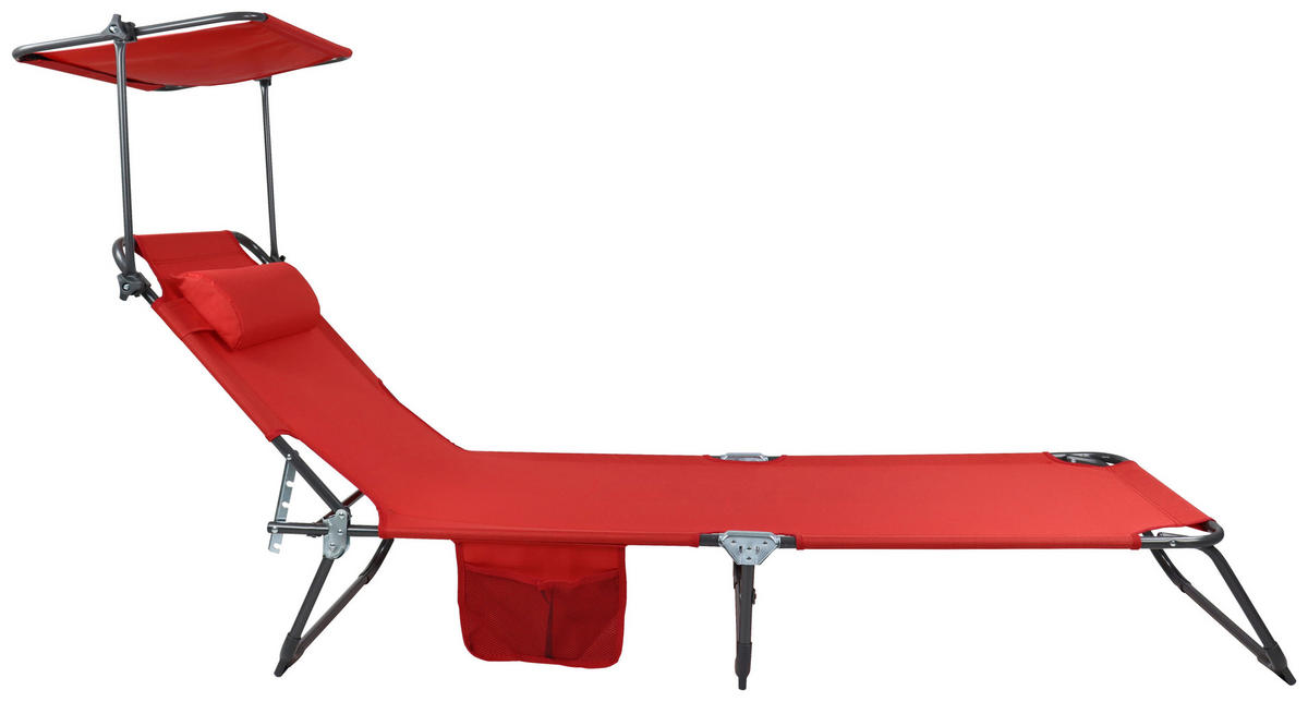 VCM Sonnenliege Bindox rot Stahl B/H/L: ca. 55x24x185 cm Bindox - rot (185,00/55,00/24,00cm) - VCM