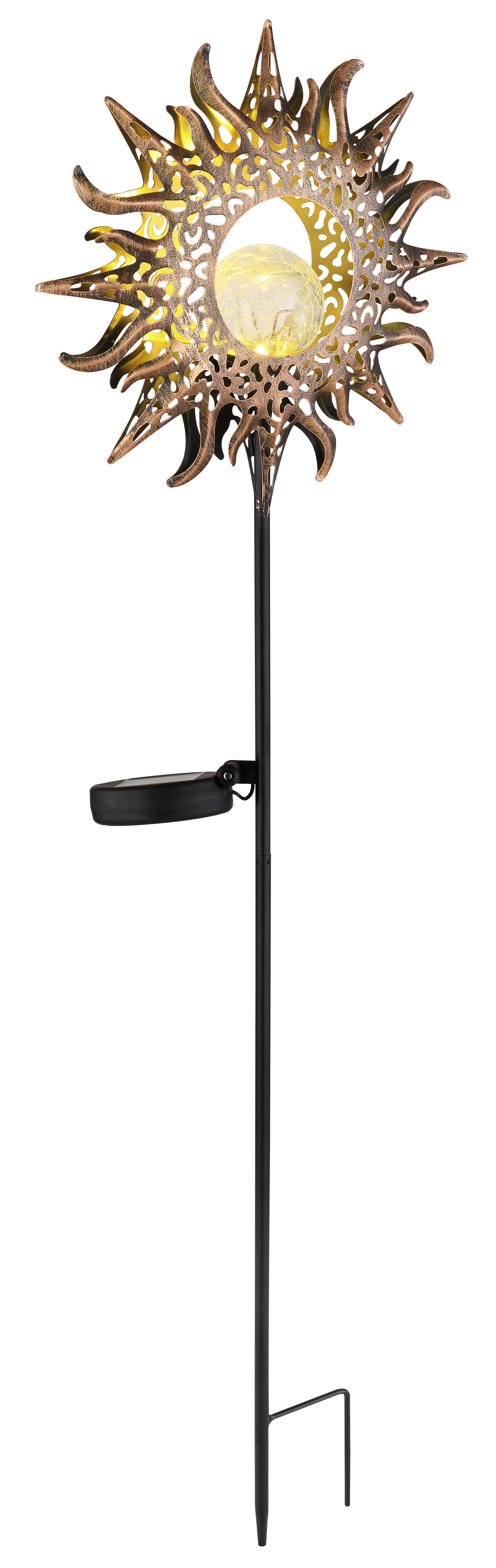 LED-Solarleuchte schwarz rost Metall B/H: ca. 24,2x81,5 cm SOLAR - schwarz/rost (24,20/81,50cm) - GLOBO