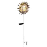 LED-Solarleuchte schwarz rost Metall B/H: ca. 24,2x81,5 cm SOLAR - schwarz/rost (24,20/81,50cm) - GLOBO
