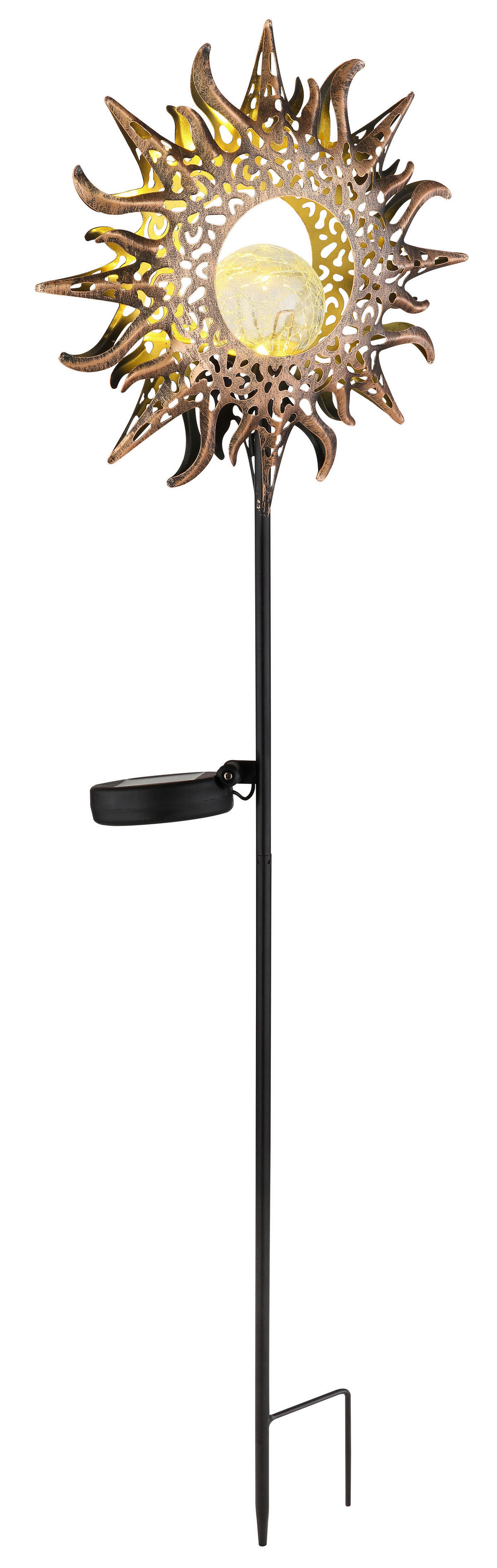 LED-Solarleuchte schwarz rost Metall B/H: ca. 24,2x81,5 cm SOLAR - schwarz/rost (24,20/81,50cm) - GLOBO