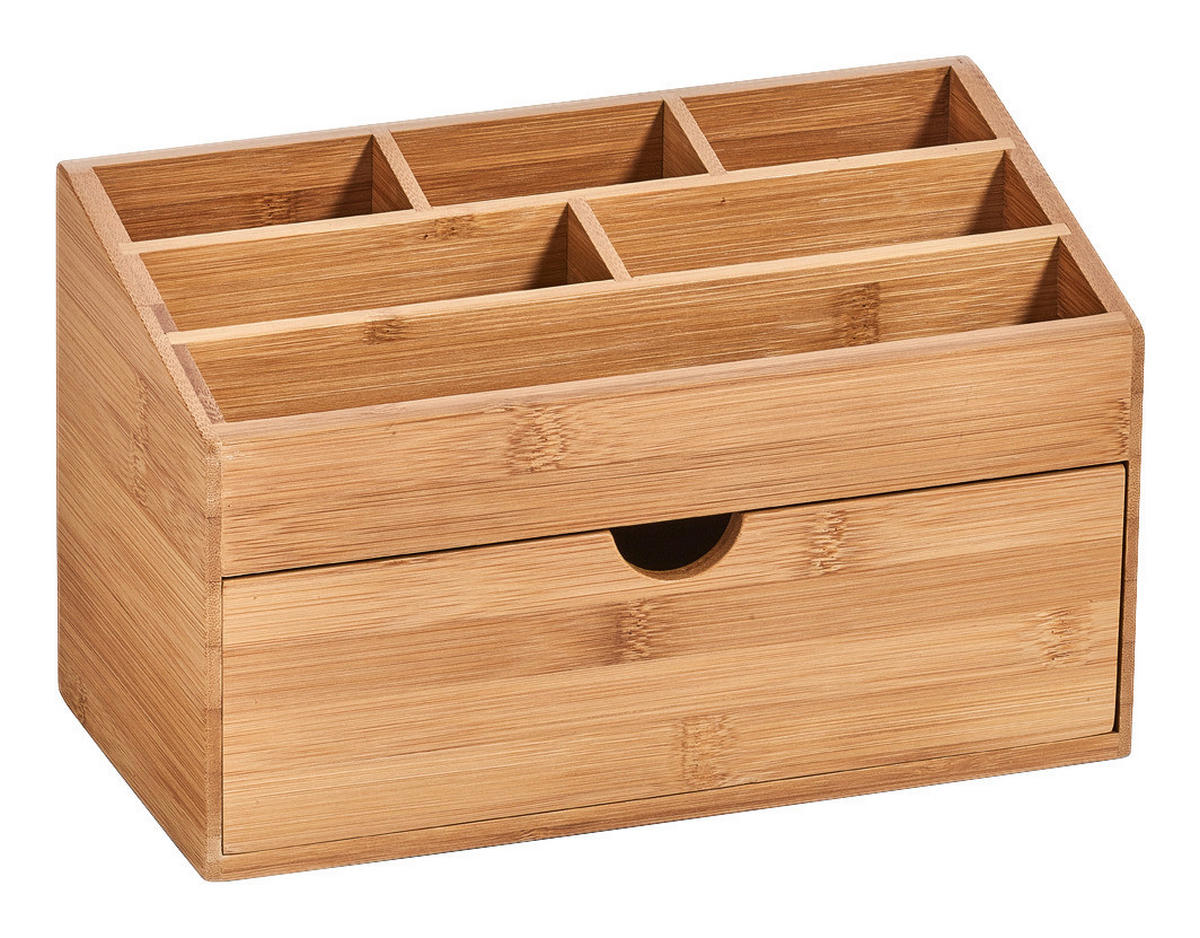 Zeller Organizer natur Bambus B/H/L: ca. 26x15x13 cm Organizer_mit_Schubfach - natur (13,00/26,00/15,00cm) - Zeller