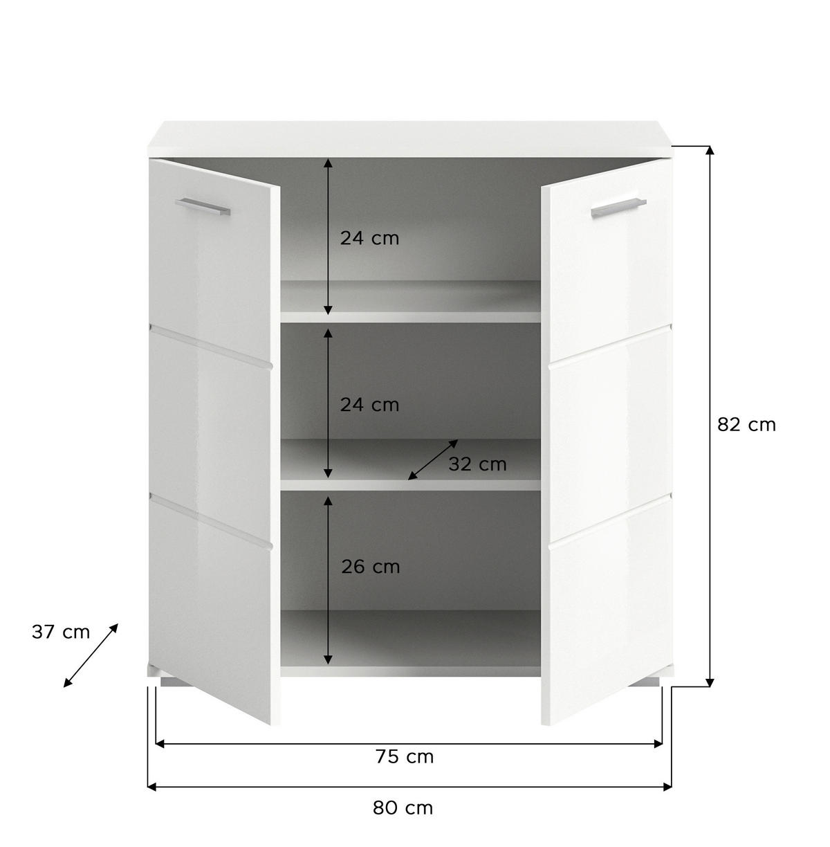 Kommode PREGO B/H/T: ca. 80x83x37 cm PREGO - (80,00/83,00/37,00cm) - xonox.home