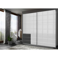 Schwebetürenschrank Level weiß B/H/T: ca. 250x236x65 cm Level - weiß/Graphit (250,00/236,00/65,00cm)