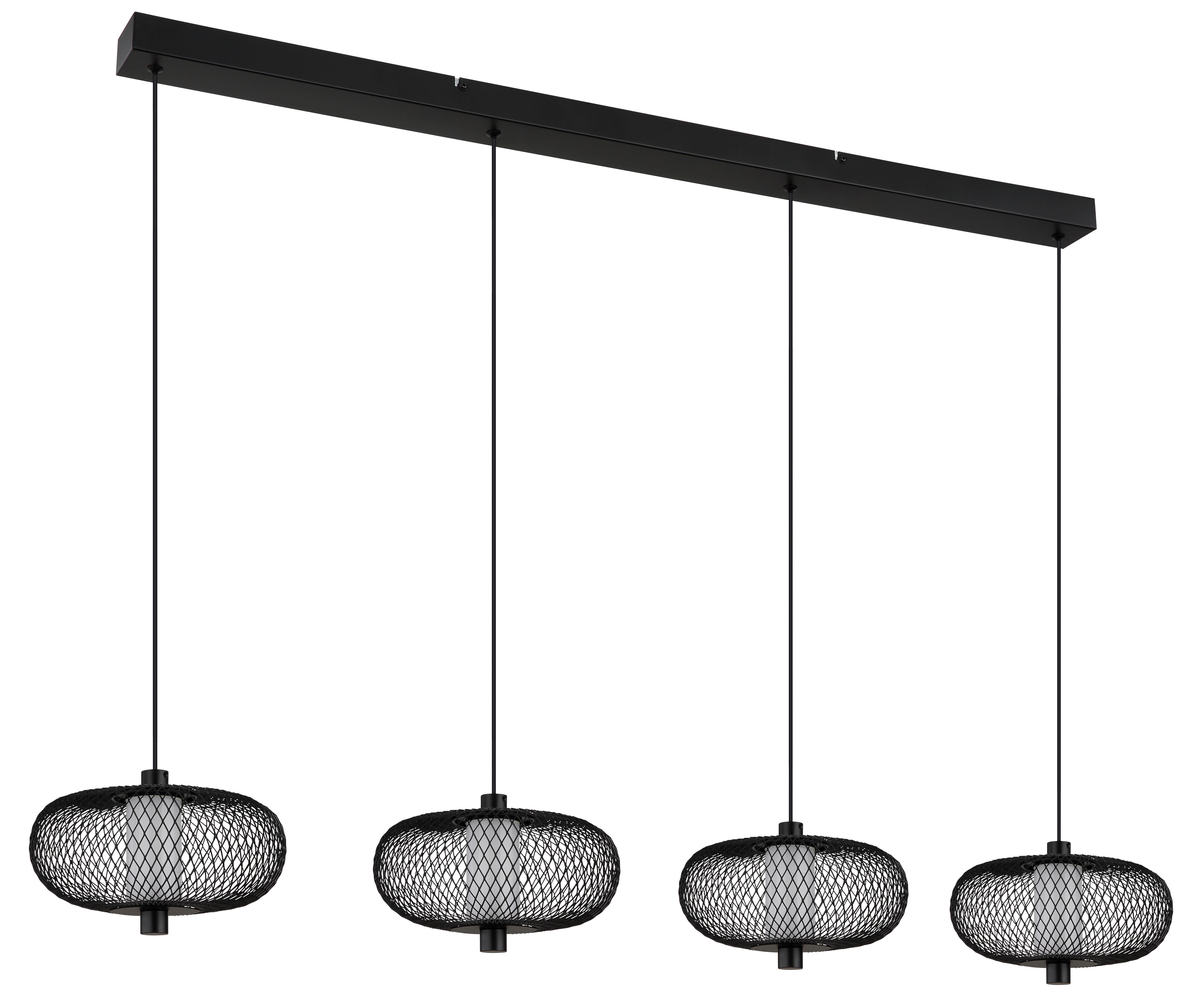 GLOBO LED-Pendelleuchte ASTARI 31270408 schwarz Opal Metall Kunststoff B/H/L: ca. 116,5x150x22 cm 1.0 Brennstellen ASTARI - schwarz/Opal (22,00/116,50/150,00cm) - GLOBO