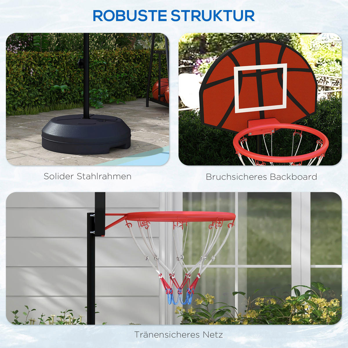 SPORTNOW Basketballständer braun Stahl B/H/L: ca. 38x179x38 cm Basketballständer - braun/schwarz (38,00/38,00/179,00cm) - SPORTNOW