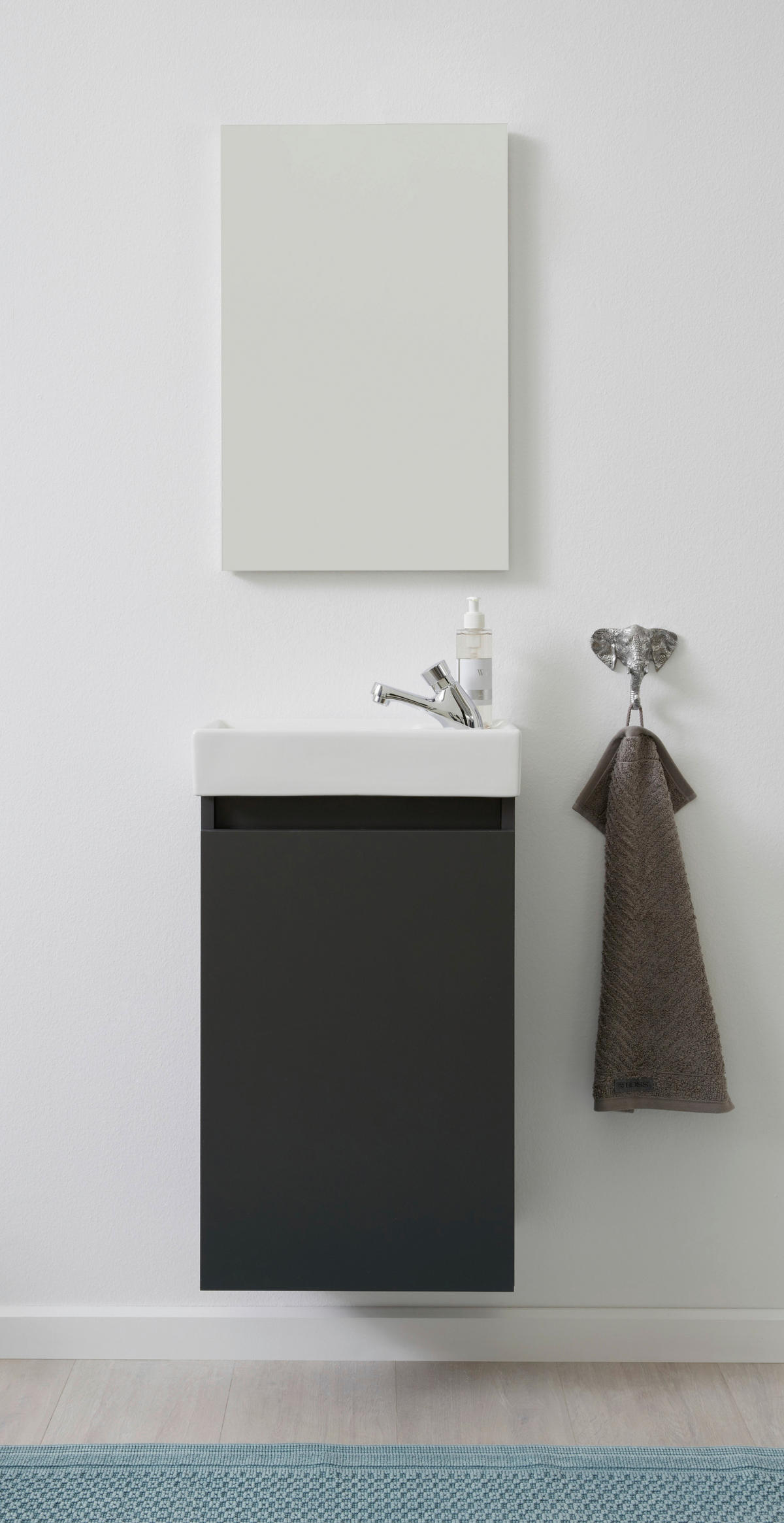 Bad-Set Champ grau matt B/H/T: ca. 40x68x22 cm Champ - grau (40,00/68,00/22,00cm) - Trendteam