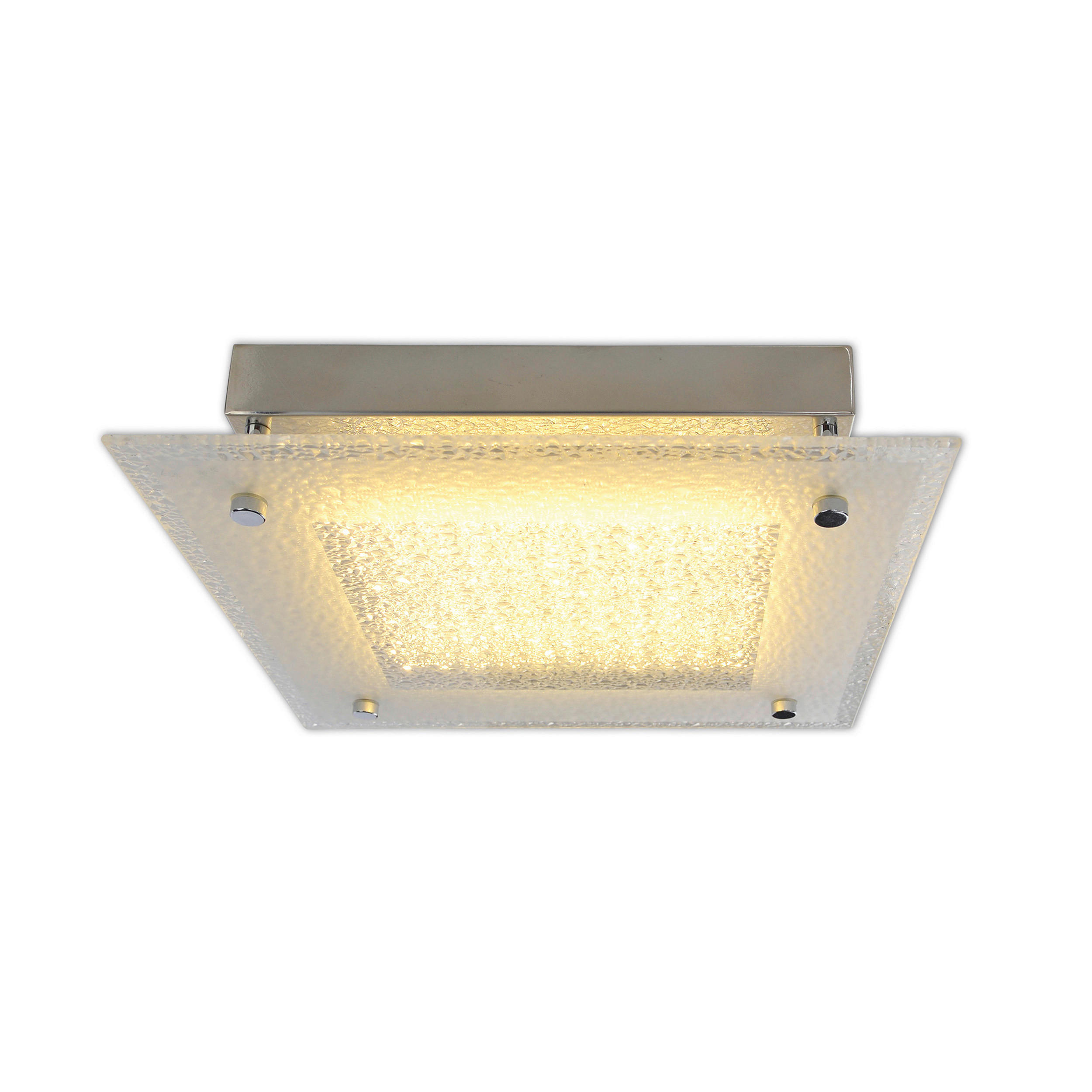 NAEV5 LED Deckenleuchte – Eckiges Design, Chrom, 25 X 25 X 11 Cm – Warmweiß (3000 K), Bis Zu 20.000 H Lebensdauer