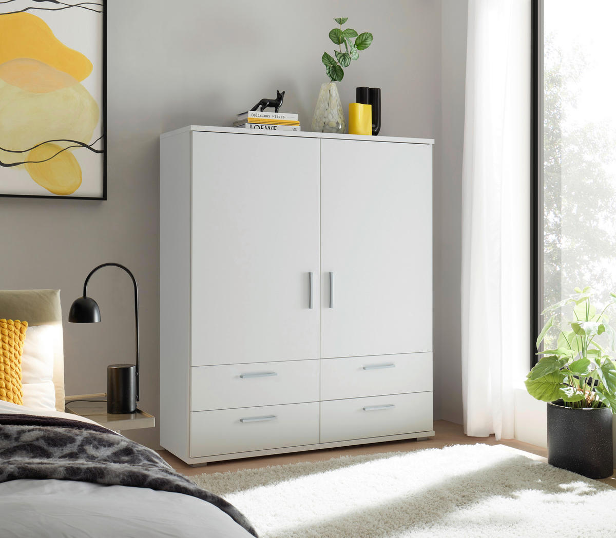 Kommode Adeline weiß B/H/T: ca. 120x140x38 cm Adeline - weiß (120,00/140,00/38,00cm)