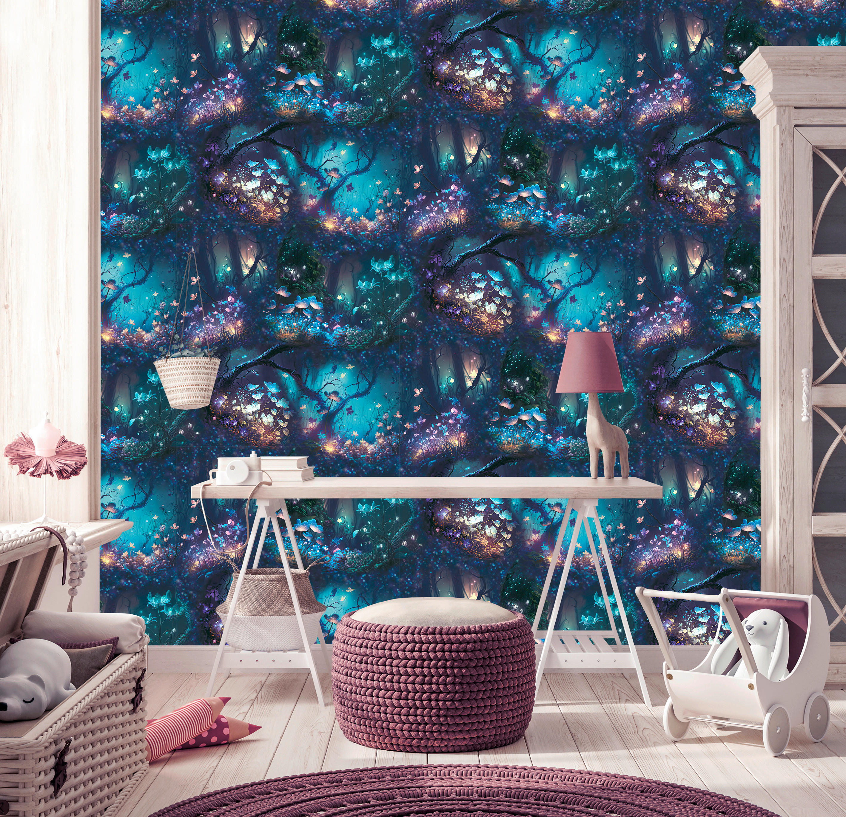 Thumbnail - UGEPA Papiertapete blau bunt B/L: ca. 53x1005 cm