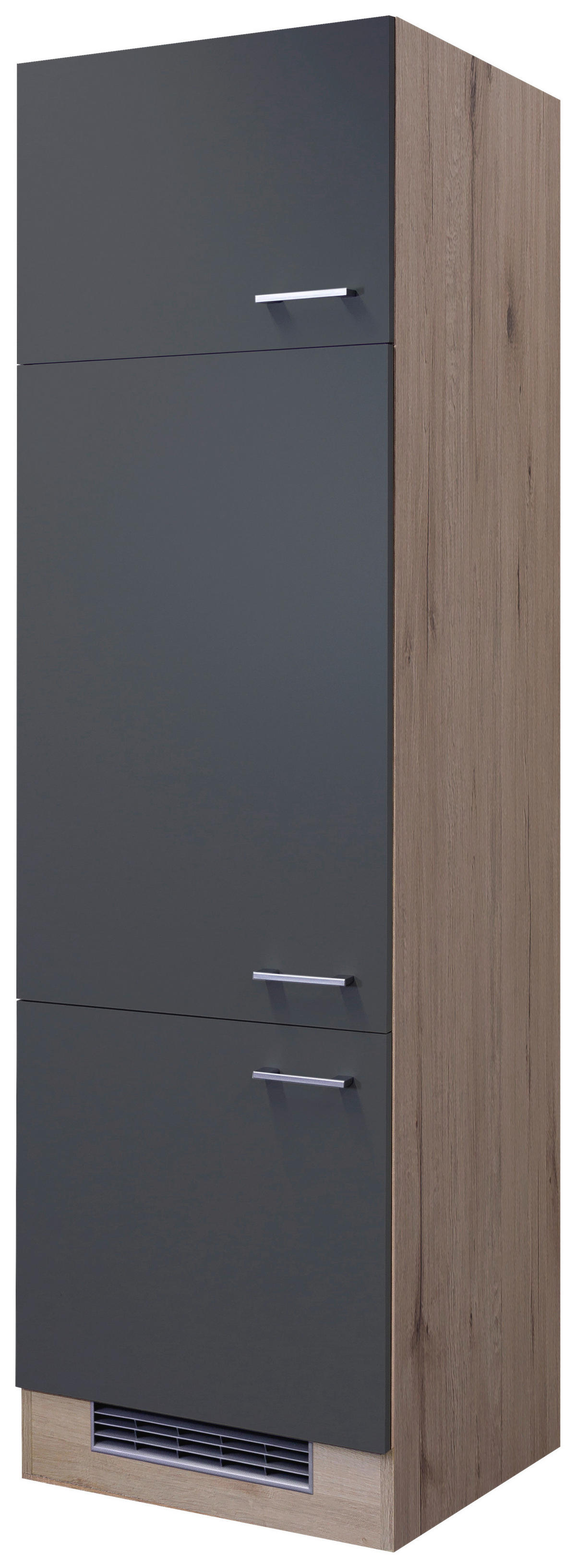 Kühlumbauschrank Morena grau matt B/H/T: ca. 60x200x57 cm Morena - Eiche/Basalt (60,00/200,00/57,00cm) - Flex-Well