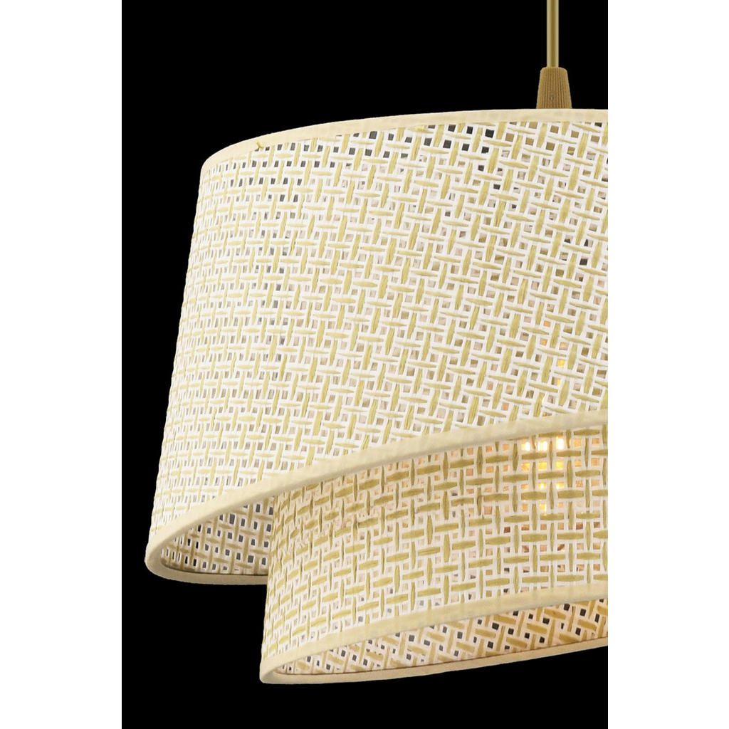 Thumbnail - Opviq Pendelleuchte creme Stoff Metall B/H/L: ca. 32x65x32 cm E27 1 Brennstellen