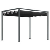 Outsunny Pergola mit Schiebedach schwarz Metall B/H/L: ca. 213x221x298 cm Pergola_mit_Schiebedach - schwarz (298,00/213,00/221,00cm) - Outsunny