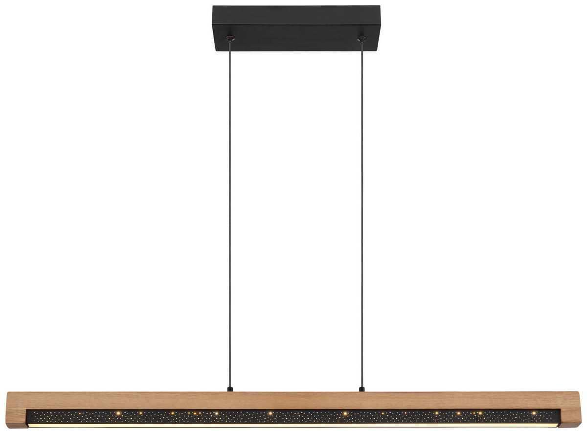 GLOBO LED-Pendelleuchte 67849H dunkelbraun mattschwarz Holz Kunststoff Metall B/H/T: ca. 7x120x85 cm STARLA - dunkelbraun/mattschwarz (7,00/120,00/85,00cm) - GLOBO
