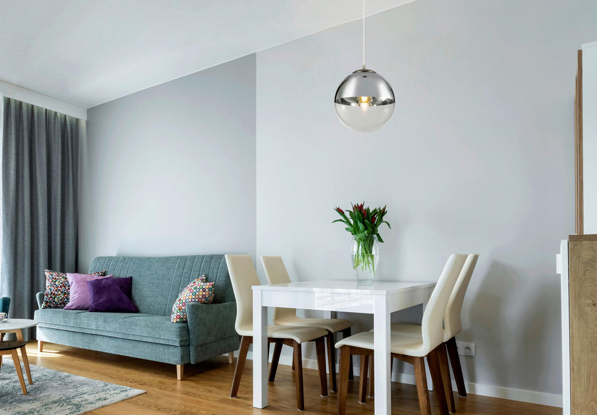 GLOBO Pendelleuchte nickel matt Metall H/D: ca. 120x30 cm E27 1 Brennstellen VARUS - nickel matt (30,00/120,00cm) - GLOBO