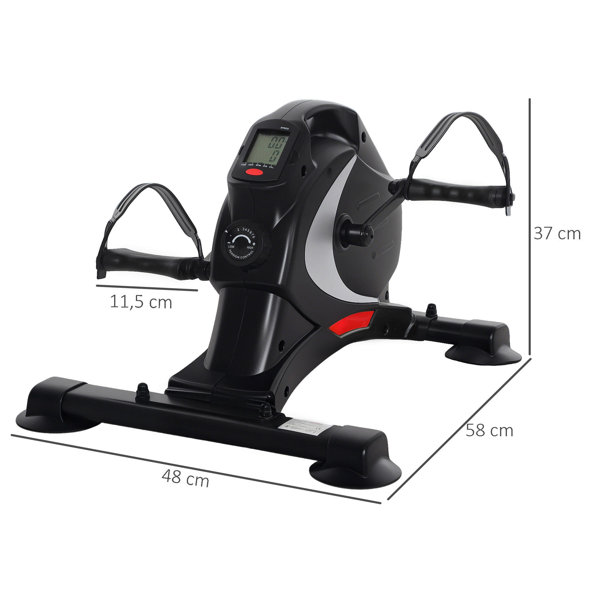 Thumbnail - SPORTNOW Pedaltrainer schwarz Stahl B/H/L: ca. 48x37x58 cm